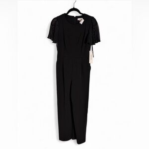 Calvin Klein Black Jumpsuit with Sheer Sleeves